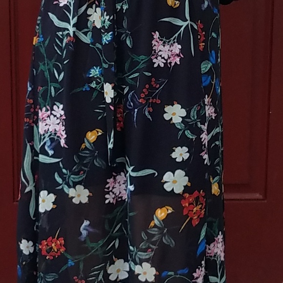 NY & Company Floral Bird Print Kimono Maxi Dress - Picture 3 of 3